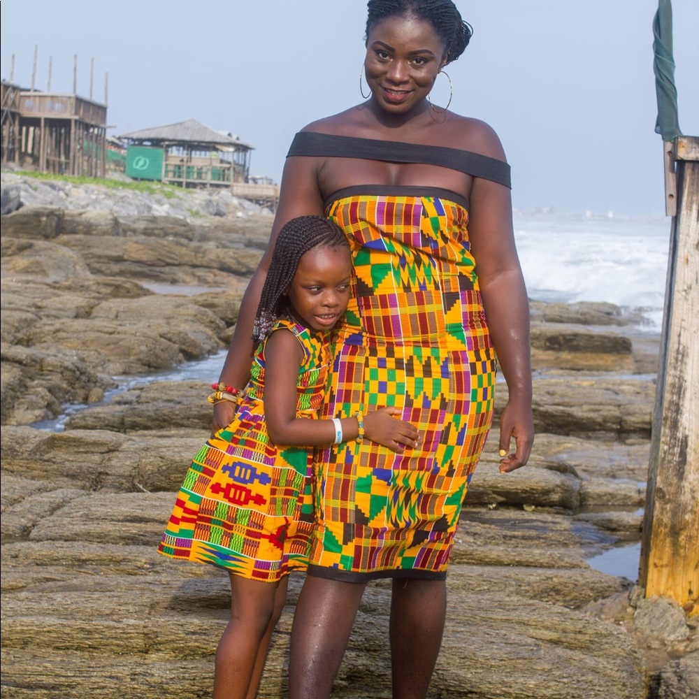 African Kente Young Girl Dress - K2 - Picture 2 of 7